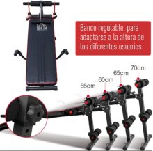 HOMCOM Banco de abdominais de altura ajustável, banco de musculação multifuncional para treino de abdominal, pernas, carga 120 kg com 2 cordas e 1 puxador de mola - Image 4