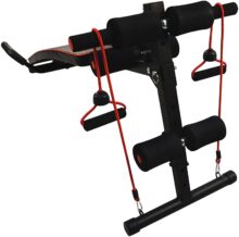 HOMCOM Banco de abdominais de altura ajustável, banco de musculação multifuncional para treino de abdominal, pernas, carga 120 kg com 2 cordas e 1 puxador de mola - Image 8